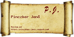 Pinczker Jenő névjegykártya
